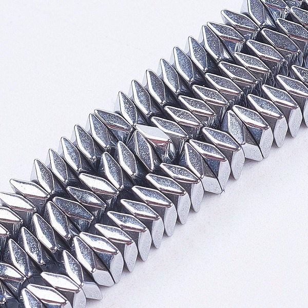 

PandaHall Electroplate Non-Magnetic Synthetic Hematite Strands, Faceted, Square, Silver Plated, 3x3x1mm, Hole: 0.5mm, about 395pcs/strand...