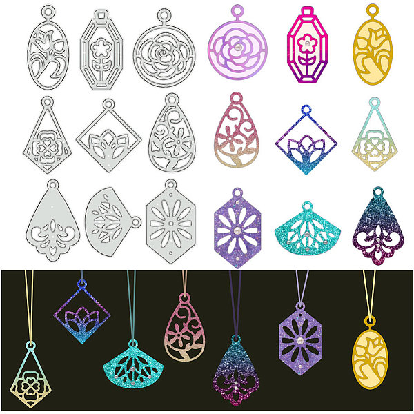 

PandaHall Pendant Carbon Steel Cutting Dies Stencils, for DIY Scrapbooking, Photo Album, Decorative Embossing Paper Card, Stainless Steel...