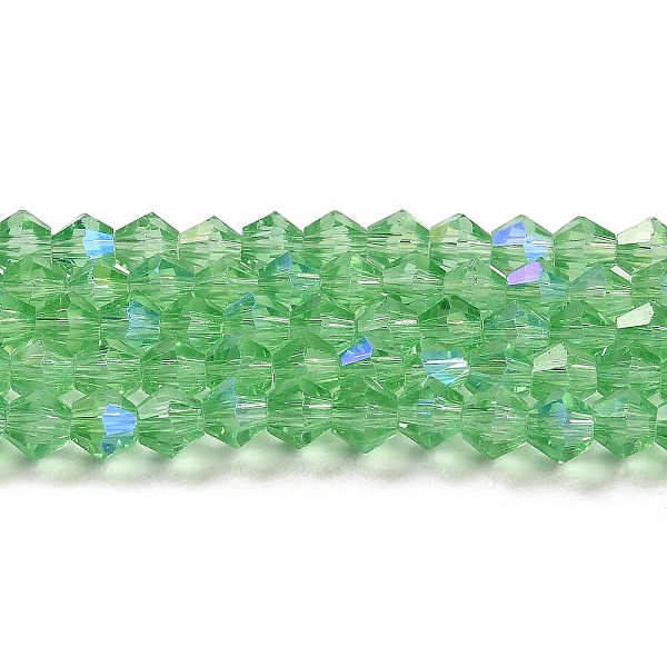 Transparentes perles de verre de galvanoplastie brins