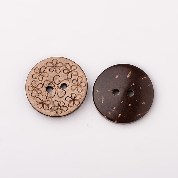 

PandaHall 2-Hole Coconut Buttons, Flat Round, Coconut Brown, 20x3mm, Hole: 2mm Coconut Flat Round Brown