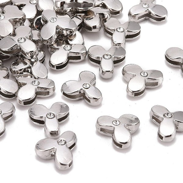 

PandaHall Letter Slider Beads for Watch Band Bracelet Making, Platinum Plated Alloy Crystal Rhinestone Slide Charms, Cadmium Free & Nickel..., Clear