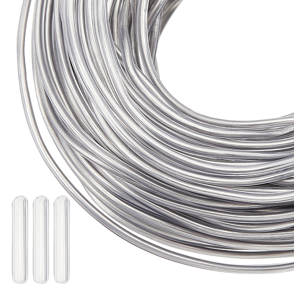 

PandaHall BENECREAT 32 Yards Clear Polyethylene Plastic Coated Aluminum Wire with Silicone Protective Sleeve, 12 Gauge Platinum Jewelry Wire...