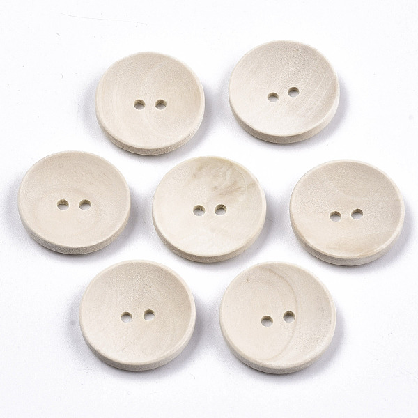 

PandaHall Natural Wood Buttons, 2-Hole, Unfinished Wooden Button, Concave Round, PapayaWhip, 25x4.5mm, Hole: 2.5mm Wood Others Orange