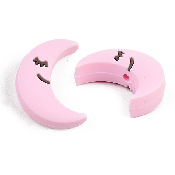 

PandaHall Food Grade Eco-Friendly Silicone Focal Beads, Chewing Beads For Teethers, DIY Nursing Necklaces Making, Moon, Pink, 28x21x10mm...
