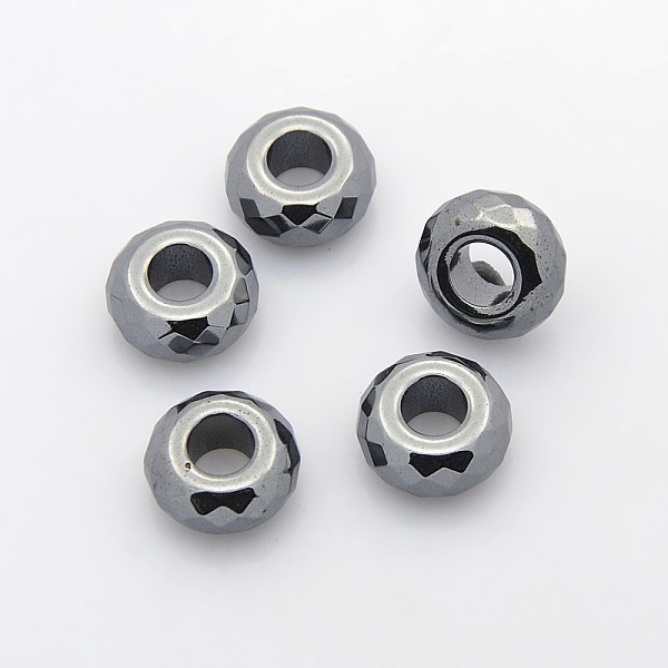 

PandaHall Electroplate Non-magnetic Synthetic Hematite Beads, Large Rondelle Beads, Black Plated, 14x7mm, Hole: 5mm Non-magnetic Hematite...