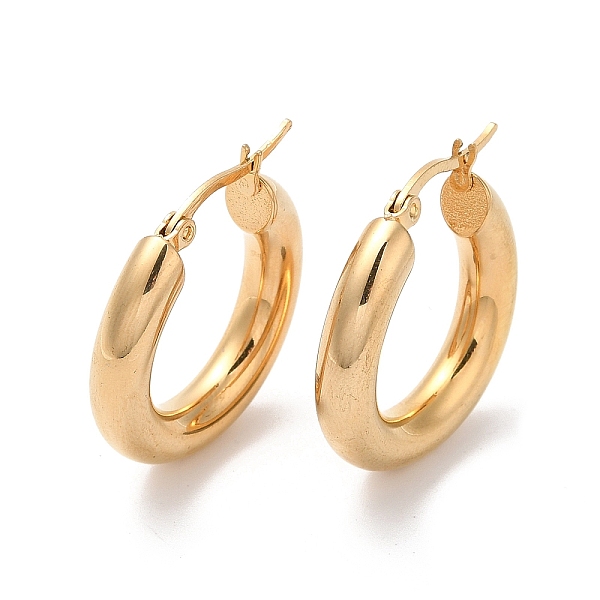 

PandaHall Vacuum Plating 304 Stainless Steel Huggie Hoop Earrings for Women, Golden, 21.5x20x5mm 304 Stainless Steel