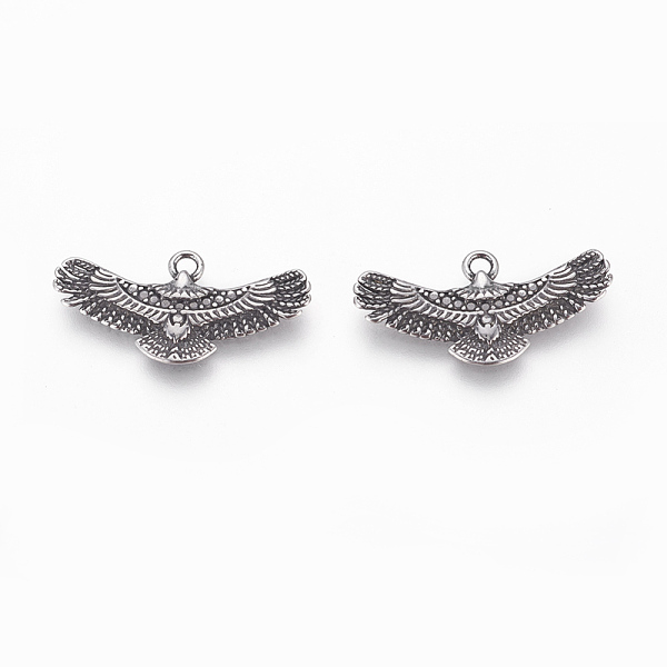 

PandaHall 304 Stainless Steel Pendants, Eagle, Antique Silver, 13x25x2mm, Hole: 1.6mm 304 Stainless Steel Other Animal