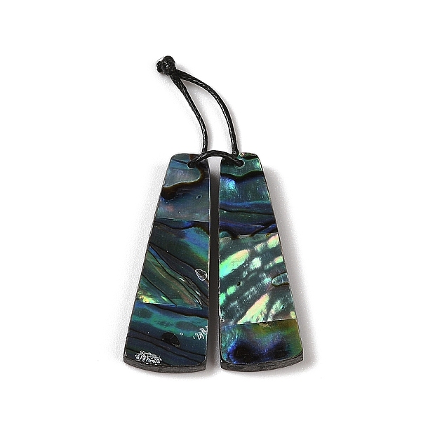 

PandaHall 2Pcs Natural Abalone Shell/Paua Shell Pendants, Geometric Charms, Trapezoid, 38x13x3mm, Hole: 1mm Paua Shell Trapezoid