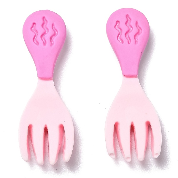 

PandaHall Resin Cabochons, Two Tone, Fork, Pearl Pink, 32.6x11x5mm Resin Others