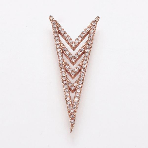 

PandaHall Brass Micro Pave Cubic Zirconia Pendants, Rose Gold, 35.5x13.5x3mm, Hole: 1mm Brass+Cubic Zirconia Others Clear