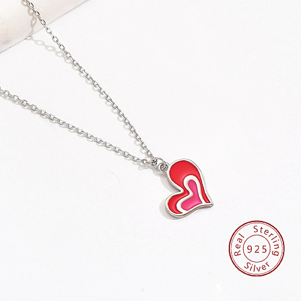 

PandaHall Rhodium Plated 925 Sterling Silver Pendant Necklaces, Heart, Platinum, 15.75 inch(40cm) Sterling Silver Heart