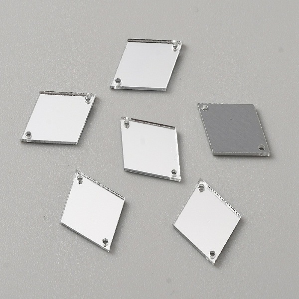 

PandaHall Rhombus Acrylic Mirror Sew on Rhinestone, Garments Accessories, 2-Hole Links, Silver, 19.5x14.5x1.5mm, Hole: 1mm Acrylic Rhombus...