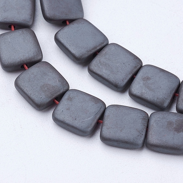 

PandaHall Non-magnetic Synthetic Hematite Beads Strands, Frosted, Square, 7.5x7.5x2.5mm, Hole: 1mm, about 52pcs/strand, 15.5 inch(39.5cm)...