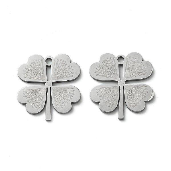 

PandaHall 201 Stainless Steel Pendants, Laser Cut, Clover Charm, Stainless Steel Color, 16.5x15.5x1mm, Hole: 1.4mm 201 Stainless Steel...