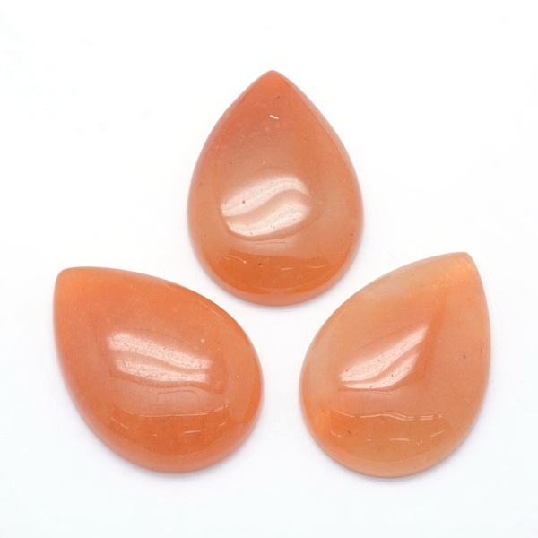 

PandaHall Natural Red Aventurine Cabochons, Drop, 34~35x24~25x6.5~7mm Aventurine Teardrop