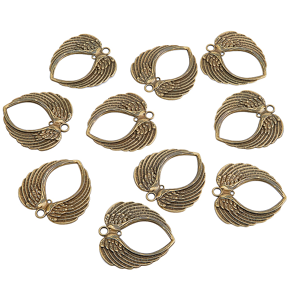 

PandaHall SUPERFINDINGS 10pcs Memorial Hanging Ornaments Heart Angel Wings Charms Alloy Antique Bronze Pendants for DIY Necklace Tree in Our...