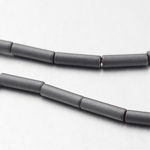

PandaHall Non-magnetic Synthetic Hematite Bead Strands, Frosted, Tube, Original Color, 8x2mm, Hole: 1mm, about 50pcs/strand, 15.7 inch...