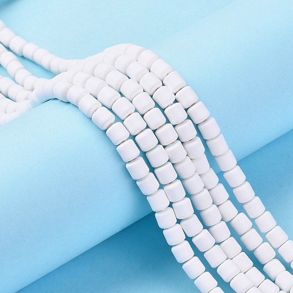

PandaHall Handmade Polymer Clay Bead Strands, Column, White, 6.5x6mm, Hole: 1.2mm, about 61pcs/strand, 15.75 inch(40cm) Polymer Clay Column...