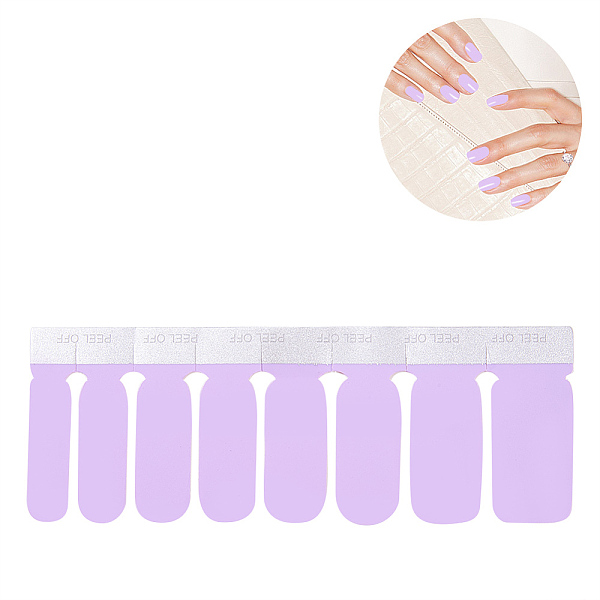 

PandaHall Solid Color Full Cover Best Nail Stickers, Self-adhesive, for Women Girls Manicure Nail Art Decoration, Medium Orchid, 10.9x3.9cm..., Purple