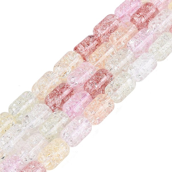 Transparent Crackle Glass Beads Strands