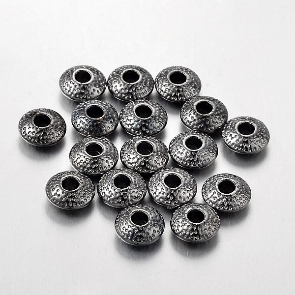

PandaHall Tibetan Style Alloy Spacer Beads, Lead Free & Cadmium Free & Nickel Free, Flat Round, Gunmetal, 8x3mm, Hole: 2.5mm. Alloy Flat...