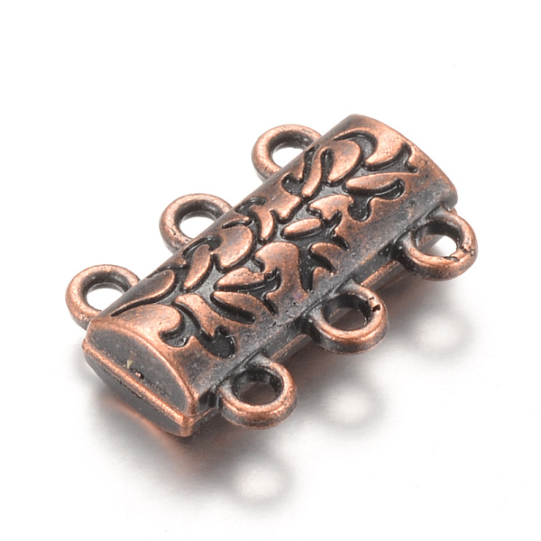 

PandaHall Alloy Magnetic Clasps with Loops, Red Copper,14x19x6mm, Hole: 2mm Alloy Others