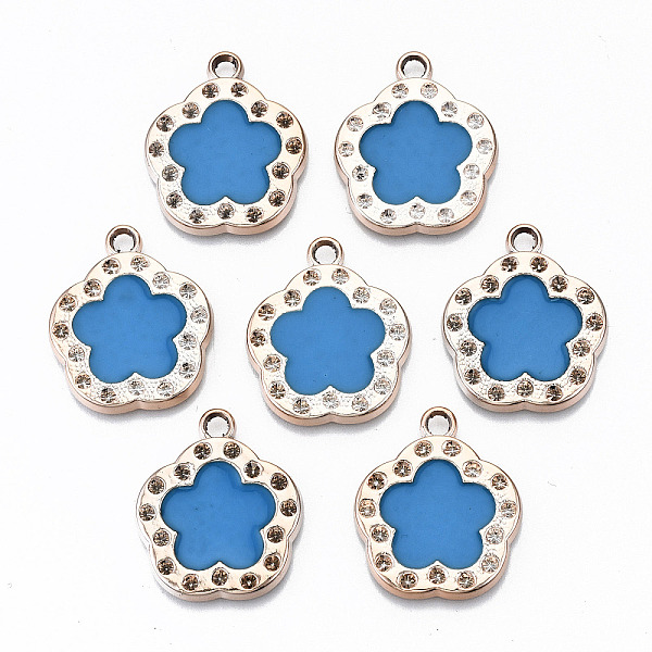

PandaHall UV Plating Acrylic Pendant Rhinestone Settings, with Enamel, Flower, Light Gold, Royal Blue, Fit for 2mm Rhinestone,26x22.5x3mm...