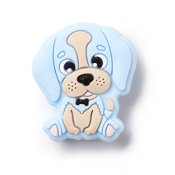 

PandaHall Silicone Focal Beads, Baby Chew Teething Beads, Dog, Light Sky Blue, 28x25x9mm, Hole: 2mm Silicone Dog Blue