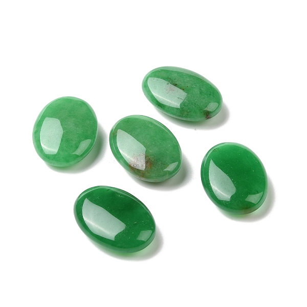 PandaHall Natural White Jade Massage Stone, Massage Tools, Oval, Dyed & Heated, 25x18x8mm White Jade Oval