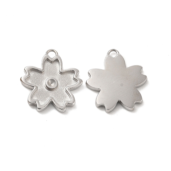 

PandaHall 304 Stainless Steel Pendant Rhinestone Settings, Sakura Flower, Stainless Steel Color, Fit For 1.2mm Rhinestone, 15x13.5x2mm, Hole...