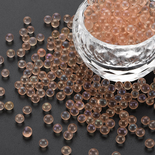 

PandaHall DIY 3D Nail Art Decoration Mini Glass Beads, Tiny Caviar Nail Beads, AB Color Plated, Round, Sandy Brown, 3.5mm, about 450g/bag...