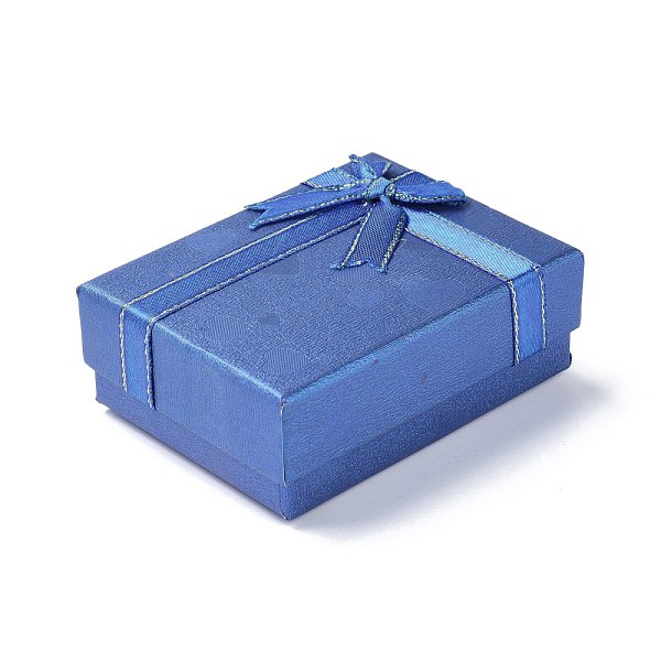 

PandaHall Paper Jewelry Organizer Box, with Black Sponge and Bowknot, for Ring, Earrings and Necklace, Rectangle, Royal Blue, 9.1x6.9x3.6cm...