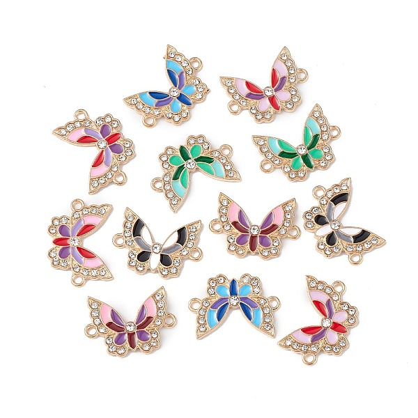 

PandaHall Alloy Enamel Connector Charms, Butterfly Links with Crystal Rhinestone, Light Gold, Cadmium Free & Nickel Free & Lead Free, Mixed..., Multicolor