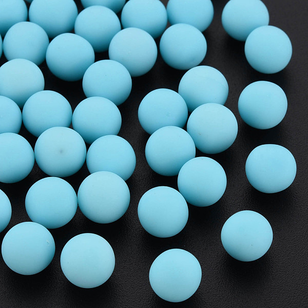 

PandaHall Opaque Acrylic Beads, Frosted, No Hole, Round, Light Sky Blue, 8mm, about 1600pcs/500g Acrylic Round