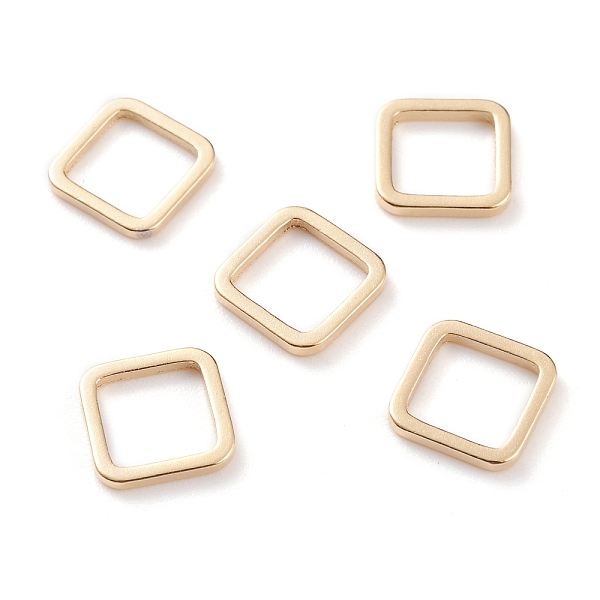 

PandaHall Brass Linking Rings, Long-Lasting Plated, Square, Real 24K Gold Plated, 8x8x1mm, Inner Diameter: 6x6mm Brass Square