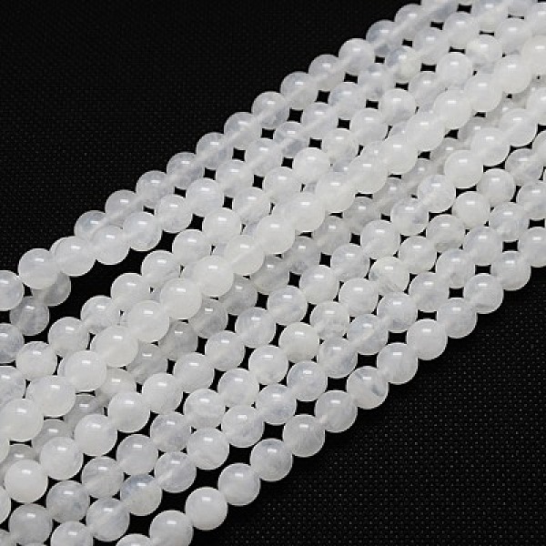 

PandaHall Natural White Moonstone Beads Strands, Round, White, 8mm, Hole: 1mm White Moonstone Round White