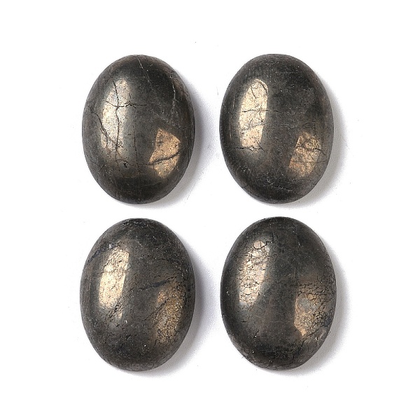 

PandaHall Natural Pyrite Cabochons, Oval, 20~20.8x15~15.5x5.8~6.5mm Pyrite Oval