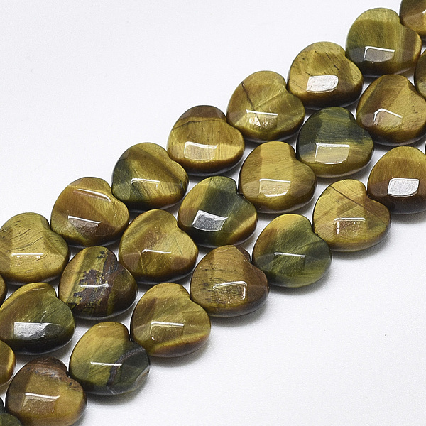 

PandaHall Natural Tiger Eye Beads Strands, Faceted, Heart, 10x10x5mm, Hole: 1.2mm, about 20pcs/strand, 7.4 inch Tiger Eye Heart