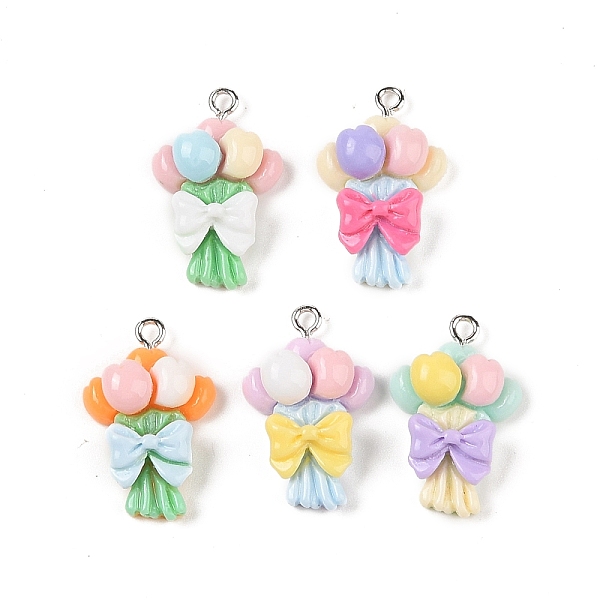 

PandaHall Opaque Resin Pendants, Macaron Color Charms with Platinum Plated Iron Loops, Mixed Color, Flower, 27x17x7mm, Hole: 2mm Iron+Resin..., Multicolor