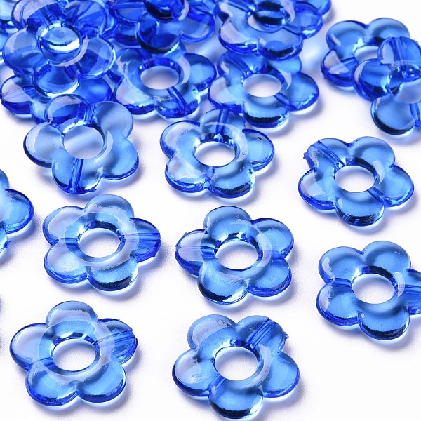 

PandaHall Transparent Acrylic Bead Frames, Flower, Blue, 19x20x3.5mm, Hole: 1.6mm, Inner Diameter: 6.5mm, about 632pcs/500g Acrylic Flower...