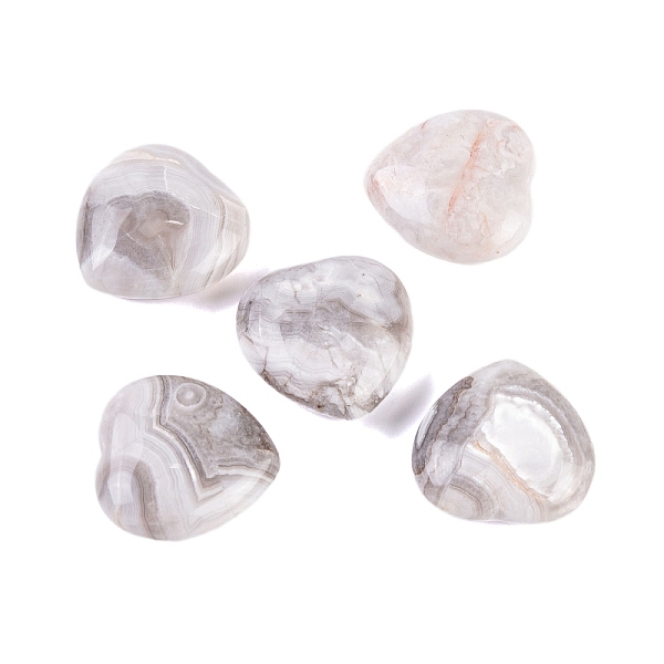 

PandaHall Natural Crazy Agate Healing Stones, Heart Love Stones, Pocket Palm Stones for Reiki Ealancing, 30x30x11.5~12.5mm Crazy Agate Heart