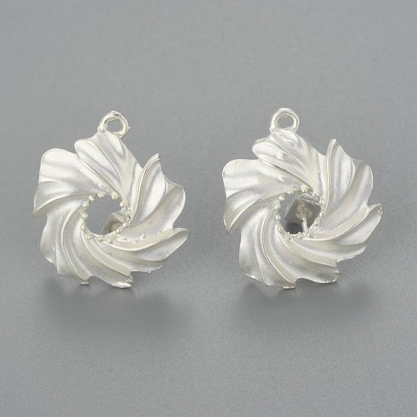 

PandaHall Alloy Stud Earring Findings, with Loop, Brass Pins and Ear Nuts/Earring Backs, Long-Lasting Plated, Flower, Matte Silver...