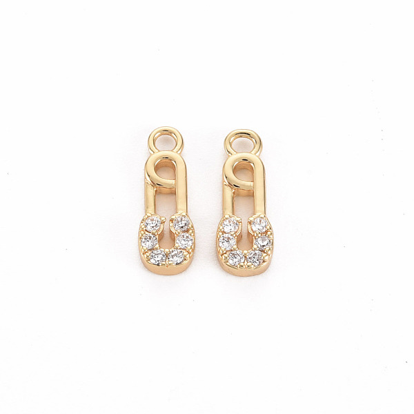 

PandaHall Brass Micro Pave Clear Cubic Zirconia Charms, Nickel Free, Safety Pin, Real 18K Gold Plated, 12.5x4x2mm, Hole: 1.4mm Brass+Cubic...