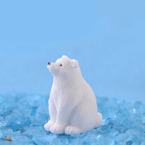 Adornos De Oso Polar Sentado En Miniatura