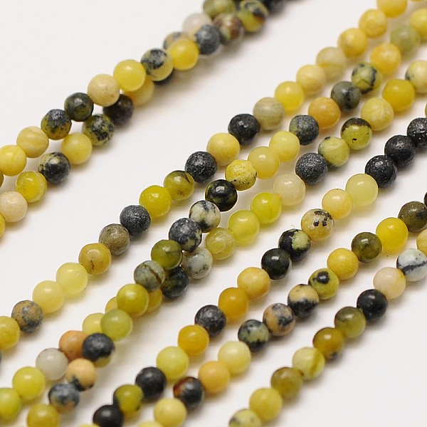 

PandaHall Natural Gemstone Yellow Turquoise(Jasper) Round Beads Strands, 3mm, Hole: 0.8mm, about 126pcs/strand, 16 inch Yellow Turquoise...