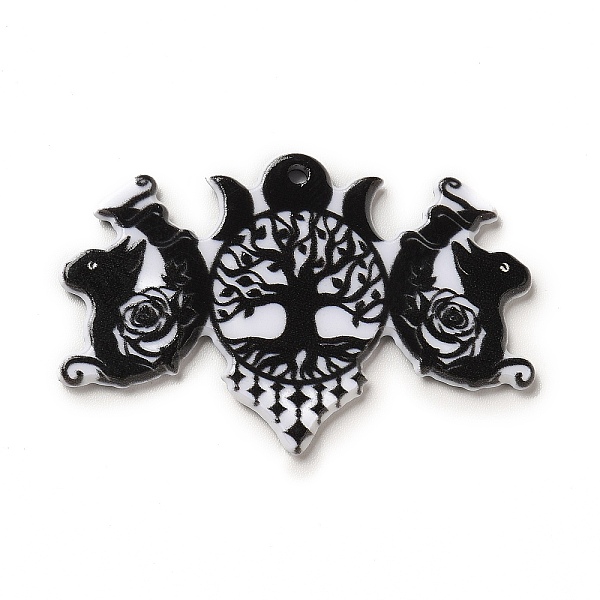 

PandaHall Printed Acrylic Pendants, Tree of Life Pattern, 28x44x2.5mm, Hole: 1.8mm Acrylic Tree of Life Black
