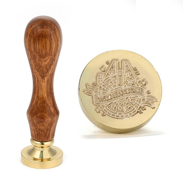

PandaHall Brass Retro Wax Sealing Stamp, with Wooden Handle for Post Decoration DIY Card Making, Ocean Themed Pattern, 90x25.5mm Brass...