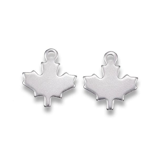 

PandaHall Autumn Theme 201 Stainless Steel Charms, Maple Leaf, Stainless Steel Color, 13x12x0.8mm, Hole: 1.2mm 201 Stainless Steel Leaf