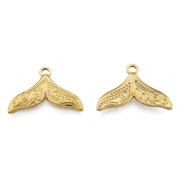 

PandaHall 201 Stainless Steel Pendants, Fishtail, Real 18K Gold Plated, 17x25.5x2mm, Hole: 2mm 201 Stainless Steel Fish