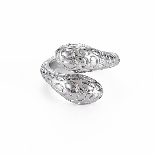 

PandaHall Snake Shape Rack Plating Alloy Cuff Rings, Open Rings, Cadmium Free & Lead Free, Platinum, US Size 7(17.3mm) Alloy
